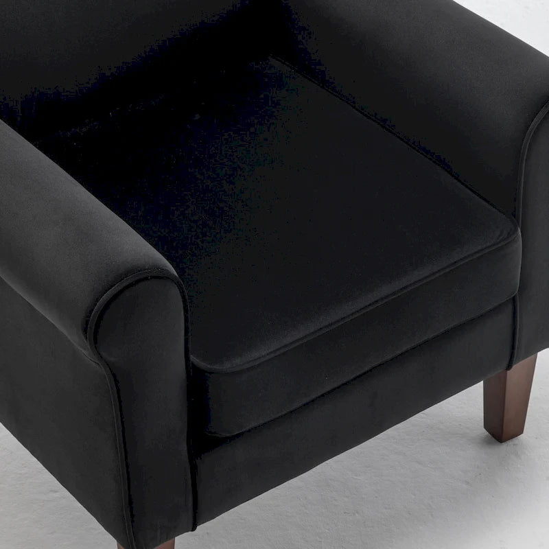Fauteuil de salon traditionnel à bras roulés