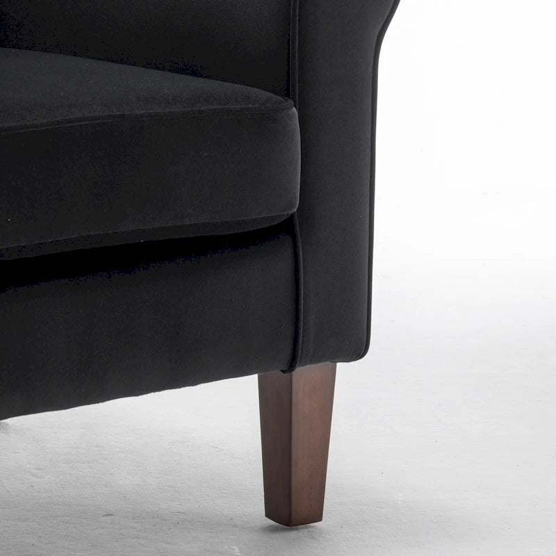 Fauteuil de salon traditionnel à bras roulés