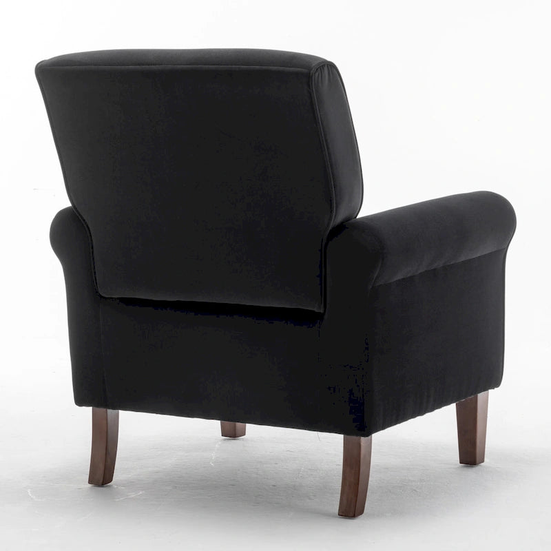 Fauteuil de salon traditionnel à bras roulés