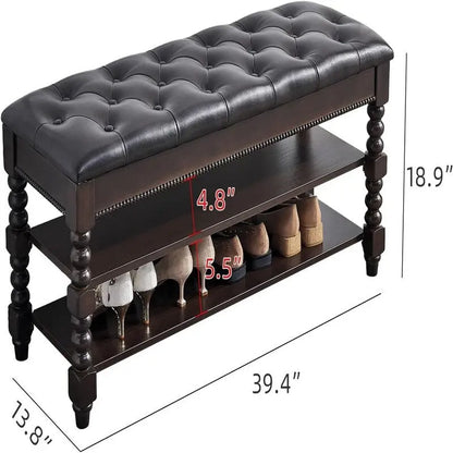 Banc de rangement à chaussures - 39,4P x 13,8L x 18,9H
