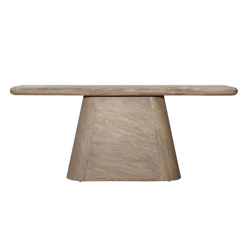Console en bois d'acacia de 70 po de large – Fini naturel, grain unique, garantie d'un an