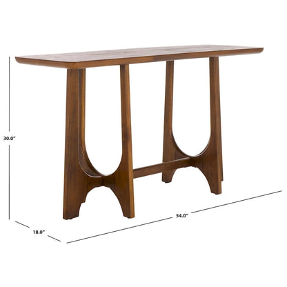 Console en bois d'hévéa massif – placage chêne, 54"L x 18"P x 30"H
