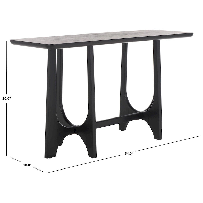 Console en bois d'hévéa massif – placage chêne, 54"L x 18"P x 30"H