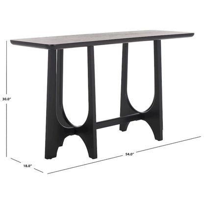 Console en bois d'hévéa massif – placage chêne, 54"L x 18"P x 30"H