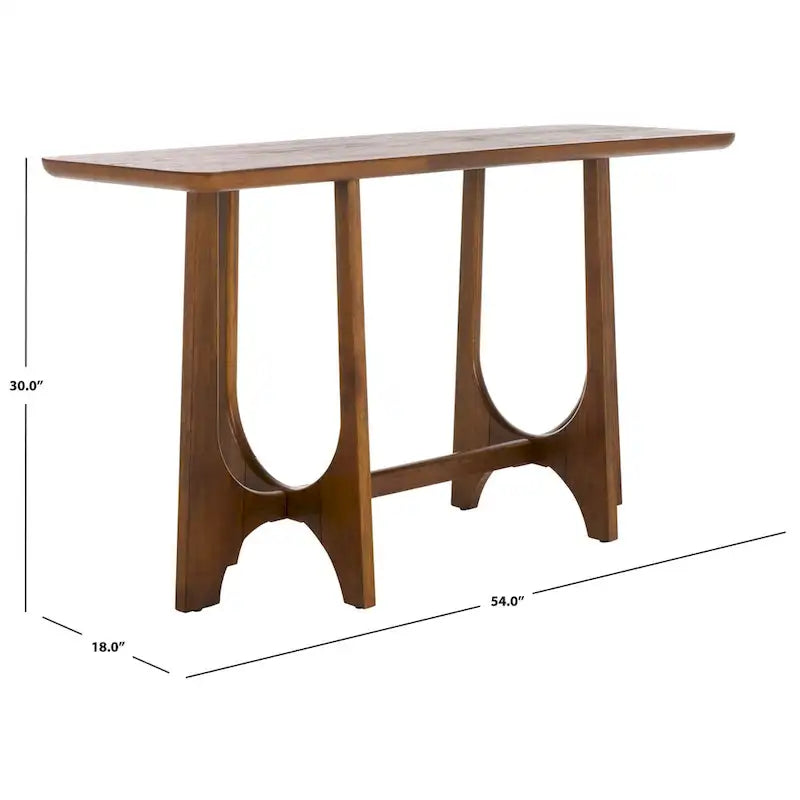 Console en bois d'hévéa massif – placage chêne, 54"L x 18"P x 30"H