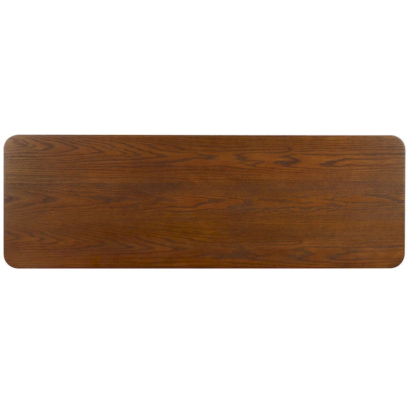 Console en bois d'hévéa massif – placage chêne, 54"L x 18"P x 30"H