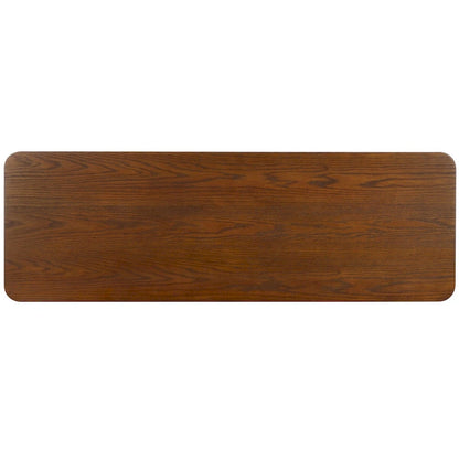 Console en bois d'hévéa massif – placage chêne, 54"L x 18"P x 30"H