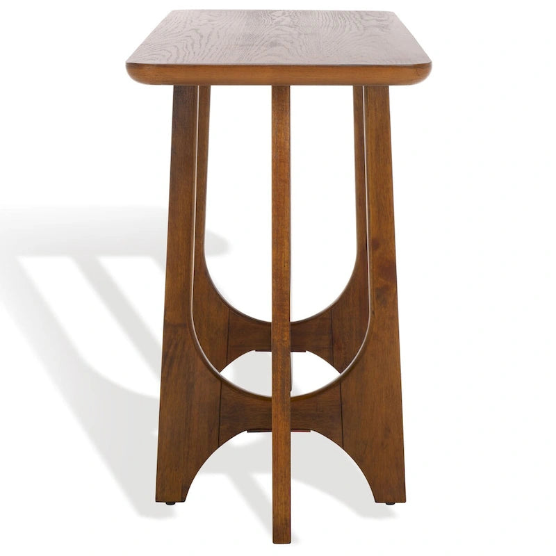Console en bois d'hévéa massif – placage chêne, 54"L x 18"P x 30"H