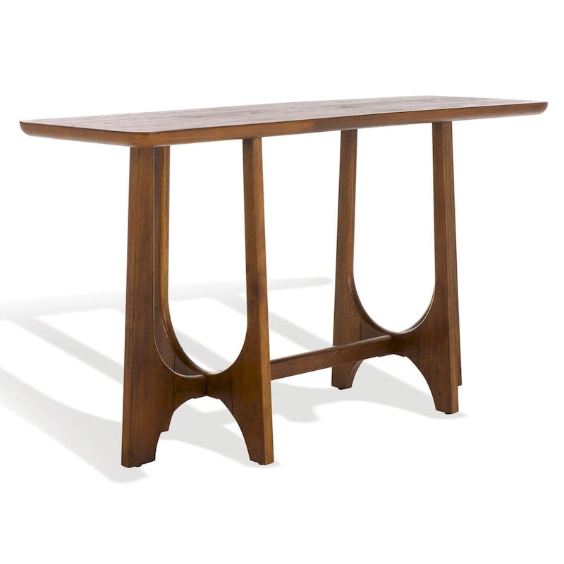 Console en bois d'hévéa massif – placage chêne, 54"L x 18"P x 30"H