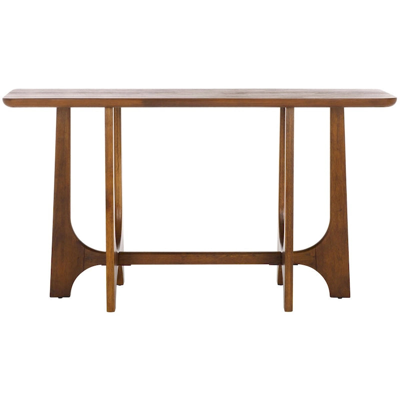Console en bois d'hévéa massif – placage chêne, 54"L x 18"P x 30"H