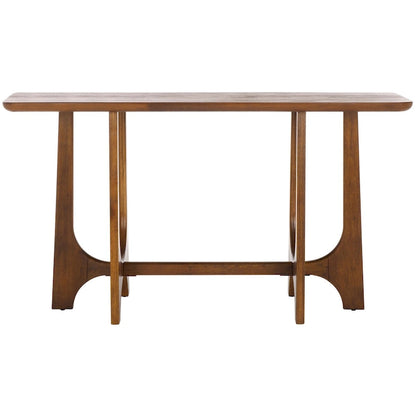 Console en bois d'hévéa massif – placage chêne, 54"L x 18"P x 30"H