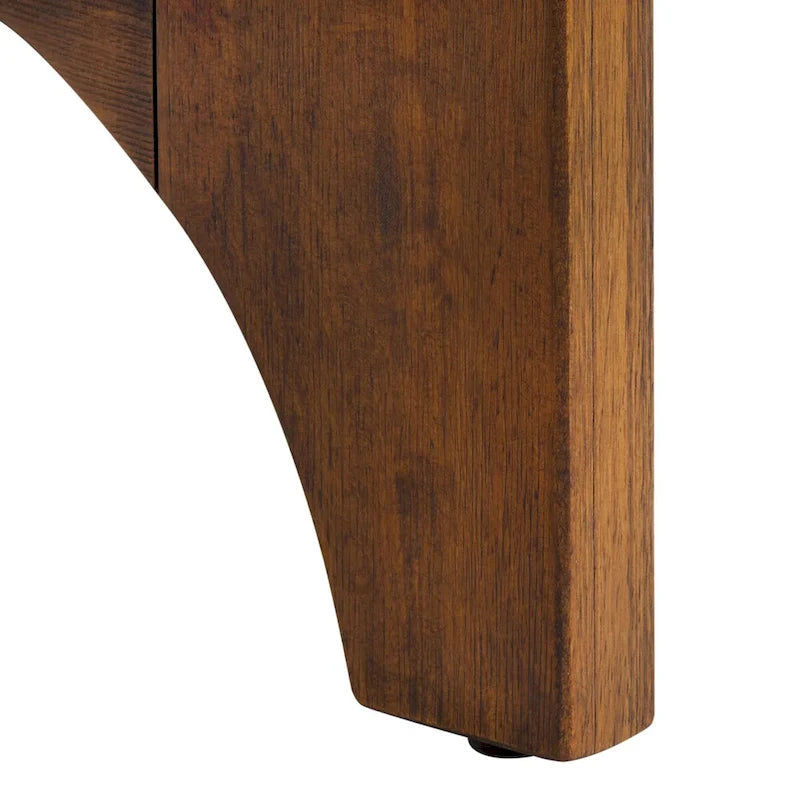 Console en bois d'hévéa massif – placage chêne, 54"L x 18"P x 30"H