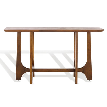 Console en bois d'hévéa massif – placage chêne, 54"L x 18"P x 30"H