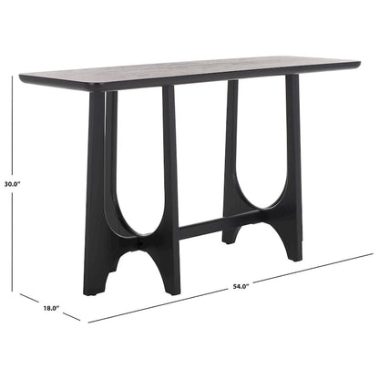 Console en bois d'hévéa massif – placage chêne, 54"L x 18"P x 30"H