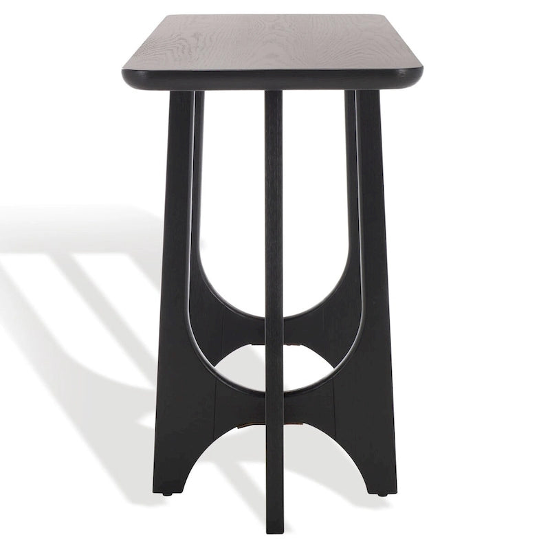 Console en bois d'hévéa massif – placage chêne, 54"L x 18"P x 30"H
