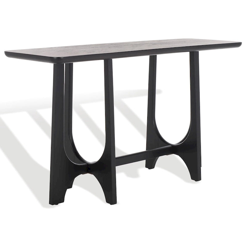 Console en bois d'hévéa massif – placage chêne, 54"L x 18"P x 30"H