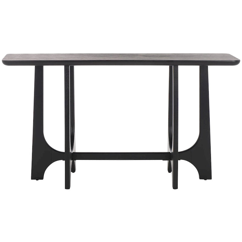 Console en bois d'hévéa massif – placage chêne, 54"L x 18"P x 30"H