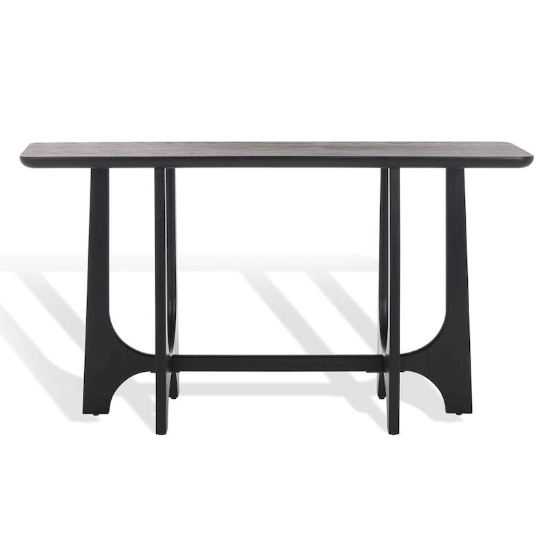 Console en bois d'hévéa massif – placage chêne, 54"L x 18"P x 30"H